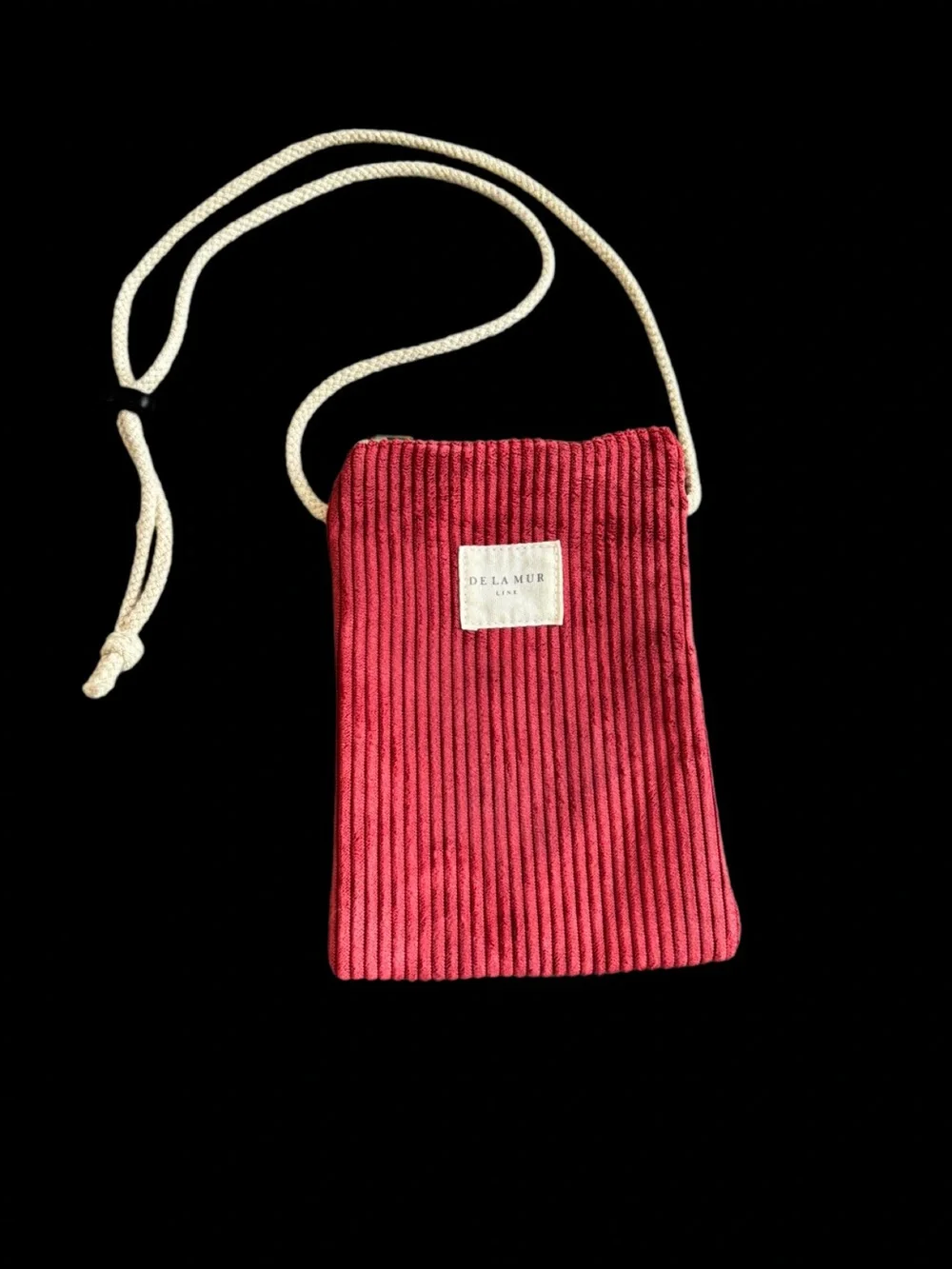De La Mur Line Corduroy Mobile Phone Bag – Rust Orange Red / Teja